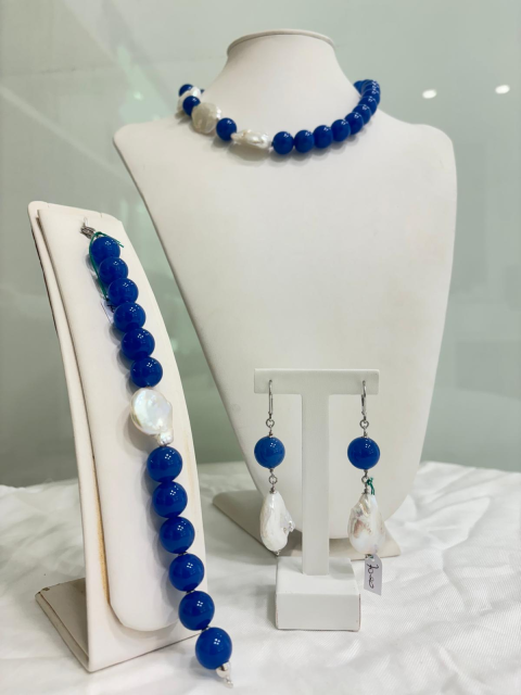 Parure Agata Blu e Perla Scaramazza