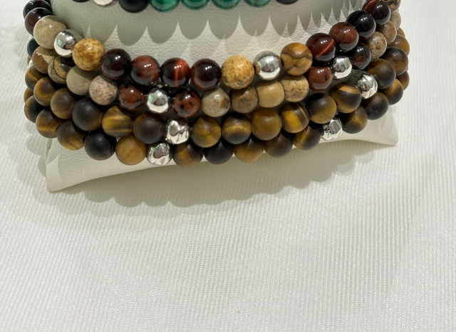 Bracciale con perle in paesina