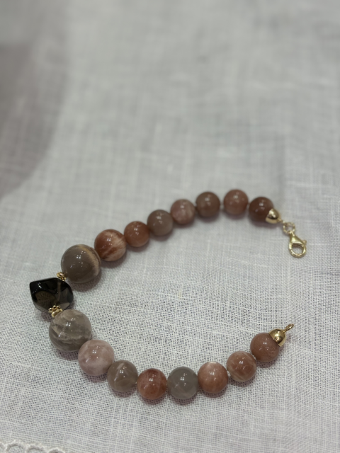 Bracciale Sunstone e Quarzo Fumé