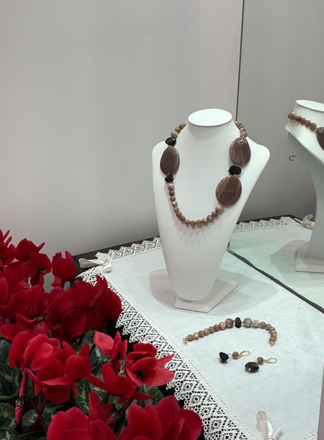 Parure Sunstone e Quarzo Fumé