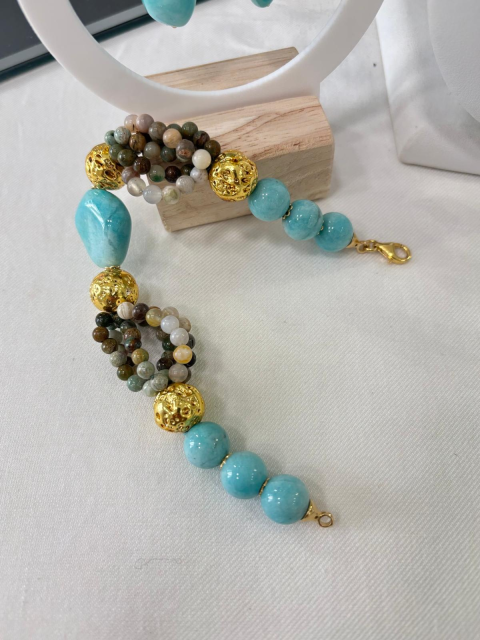 BRACCIALE IN AMAZZONITE