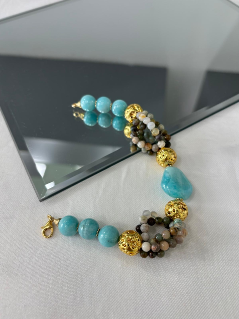 BRACCIALE IN AMAZZONITE