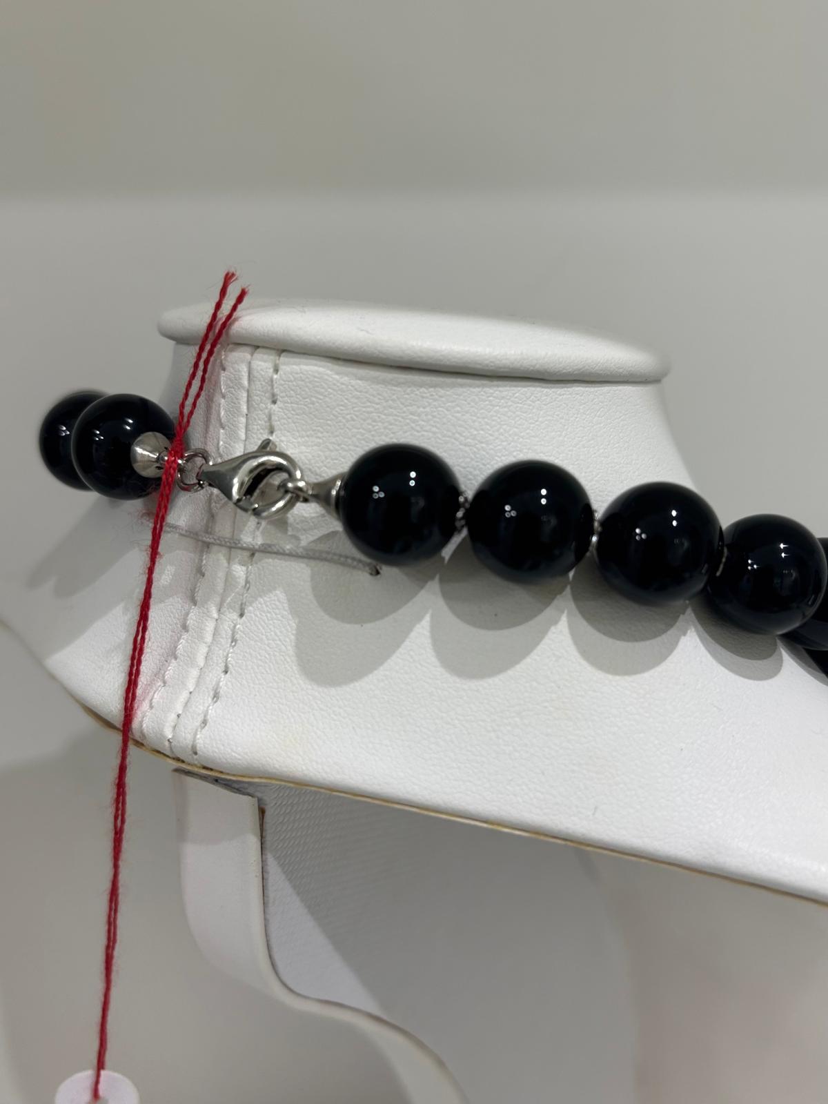 Collana in Agata Pazza, Corallo Bambù e Onice Nera