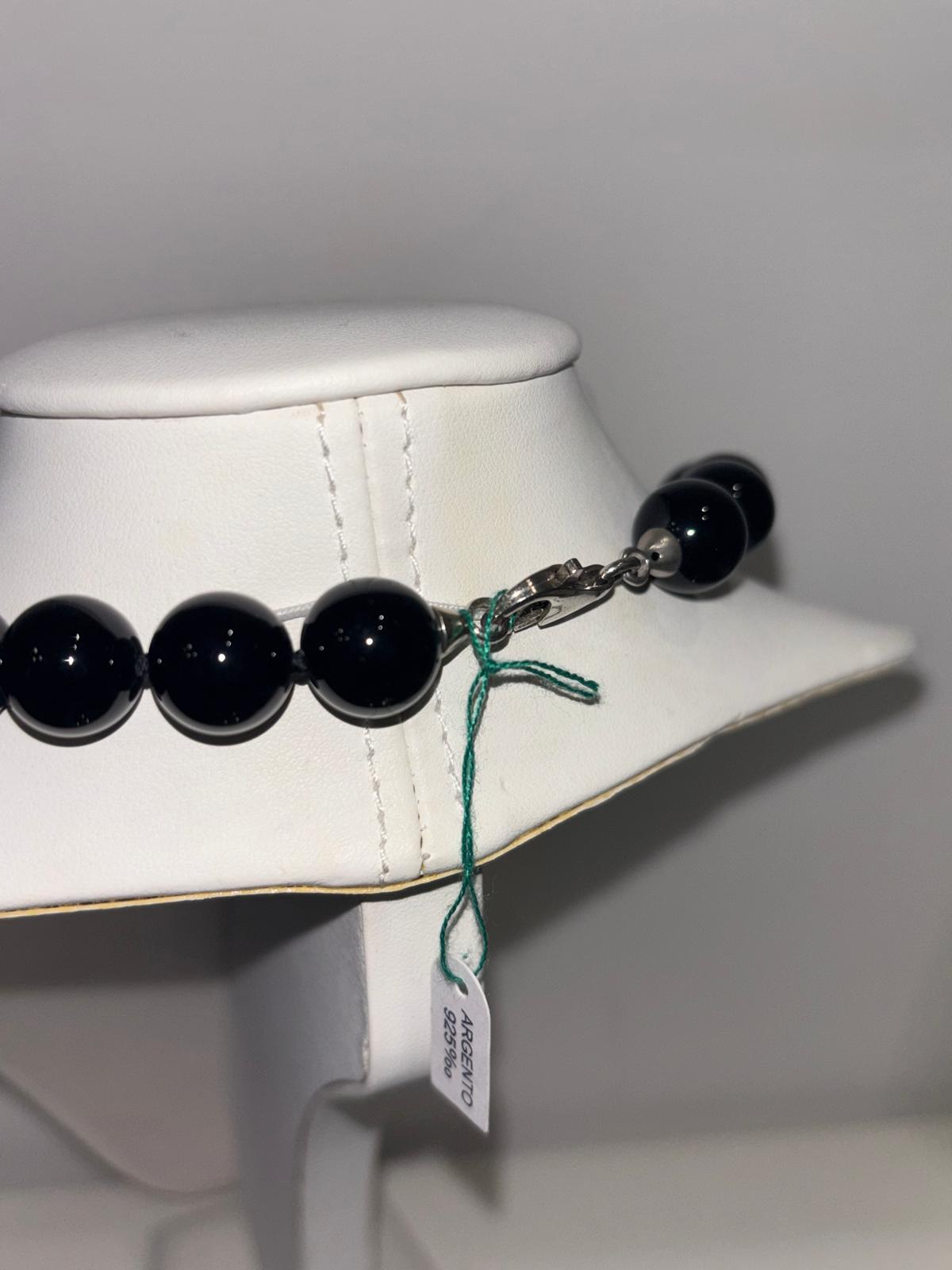 Collana in Argento con Corallo Sardo e Onice Nera
